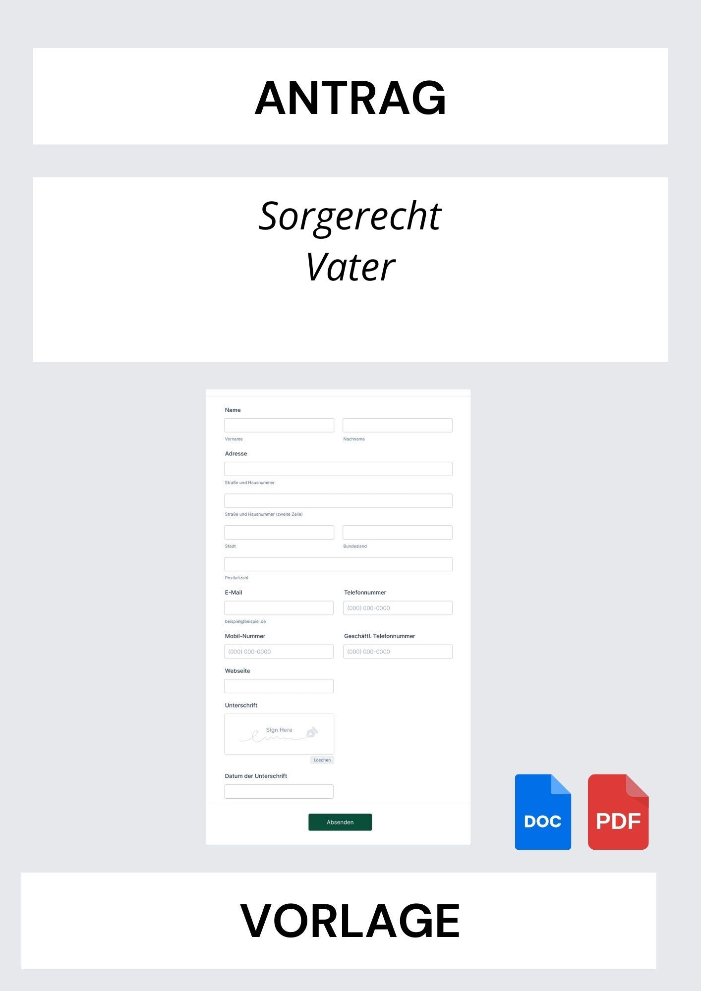Sorgerecht Beantragen Vater Vorlage